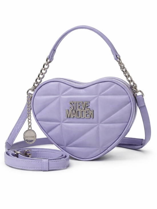 Steve Madden Handbags - Steve Madden Lavender Quilted Heart Crossbody Bag